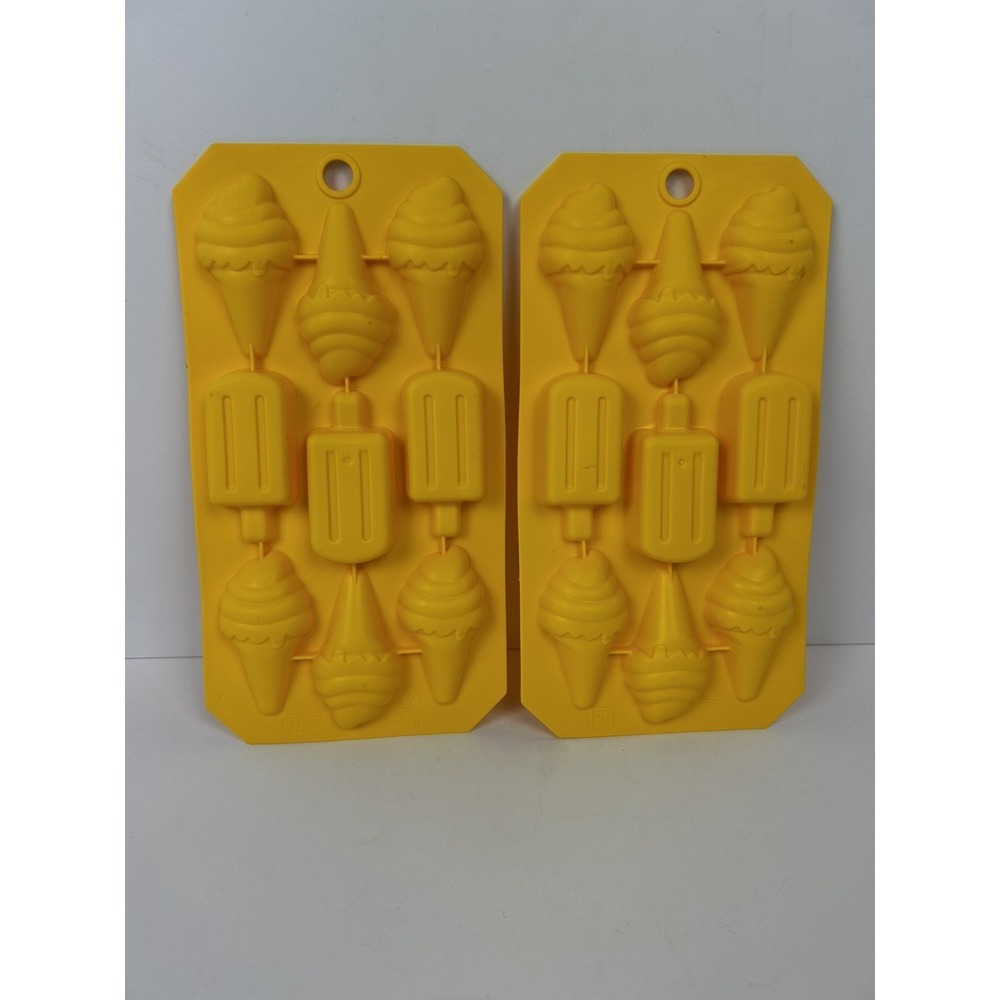 Set Of 2 Ice Cream Cone Novelty - Ice/Chocolate Mold Trays- 9 Mold Trays